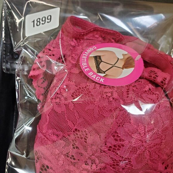 NEW BALI Lace Desire Wireless Bra DF6591 in Berry Magenta Pink Small - Picture 9 of 9